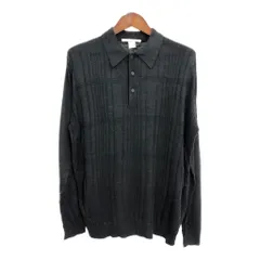 90年代 PERRY ELLIS ペリー エリス シルク コットンニットポロシャツ ブラック (メンズ L) 中古 古着 S2759のサムネイル