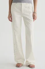 エージー レディース ボトムス デニムパンツ ストレート ハイウエスト ジーンズ AG Billie High Waistraight Leg Jeans Opal Radianceのサムネイル