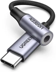 UGREEN【ハイレゾ音質】 USB C イヤホンジャック変換 USB C-3.5mm イヤホン変換アダプター DAC搭載 24bit/96KHz対応 TRRS/4極 ナイロン編み 音量調節/通話/音楽対応