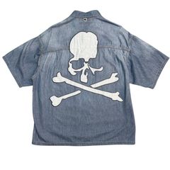 【美品】人気完売商品 サイズ【L】マスターマインドジャパン Mastermind JAPAN 26SS／ MJ SS DENIM SHIRT ／ショートスリーブデニムシャツ ／MJ26EE1-SH016　8065000232341