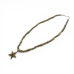CALEE JEWELRY BEADS STAR NECKLACE 箱有 キャリー ジュエリー ビーズ スター ブラス ネックレス 真鍮製 大名店
