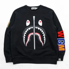 A BATHING APE 日本製 シャーク スウェット トレーナー L ブラック WGM 