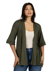 24 セブンコンフォート レディース アウター ジャケット・ブルゾン カーディガン 24seven Comfort Apparel Open Front Elbow Length Sleeve Cardigan Olive オリーブ