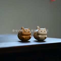 獅子と狛犬 陶人形 備前焼 古道具 アンティーク オブジェ - メルカリ