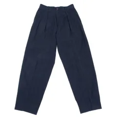 イッセイミヤケ メンISSEY MIYAKE MEN コットンリネンタックパンツ 紺Sのサムネイル