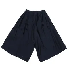 ズッカzucca キュプラ混ツータックワイドクロップドパンツ 紺S