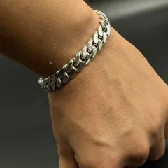 マイアミキューバン チェーン シルバー 925 20cm 10mm ブレスレット バングル 喜平ブレスレット sv925
