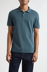 サンスペル メンズ トップス ポロシャツ コットン Sunspel Cotton Piqu Polo Dark Petrol26のサムネイル