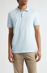 サンスペル メンズ トップス ポロシャツ コットン Sunspel Cotton Piqu Polo Frost Blue ブルーのサムネイル