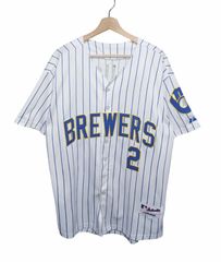 Majestic × MLB ミルウォーキー ブルワーズ 古着 ゲームシャツ - メルカリ