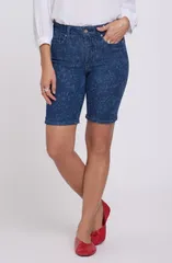 エヌワイディージェイ レディース ボトムス デニムパンツ サイドスリット ショートパンツ NYDJ Ella Side Slit Denim Shorts Garden Paisley Print デニム