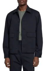 セオリー メンズ アウター ジャケット・ブルゾン シャツ コットン Theory Moonsoft Cotton Twill ButtonUp Shirt Jacket Baltic
