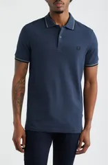 フレッドペリー メンズ トップス ポロシャツ Fred Perry Extra Trim Fitwin Tipped Piqu Polo Speckled Black ブラック