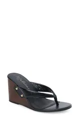 【送料無料】 マチス レディース ヒール シューズ Maryland Wedge Flip Flop Black