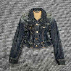 ヴィンテージ ウォッシュ 刺繍 デニムジャケット