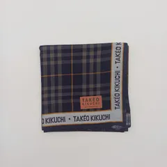 TAKEO KIKUCHI タケオキクチ ハンカチーフ ミニスカーフ ネイビー系 未使用品 #0791-38