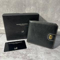 極美品 dunhill ダンヒル 二つ折り財布 ロゴ型押し レザー 焦茶 - メルカリ