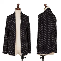ヨウジヤマモト ノアールYohji Yamamoto NOIR ダイヤプリントボタンレスカーディガン 濃紺白2のサムネイル