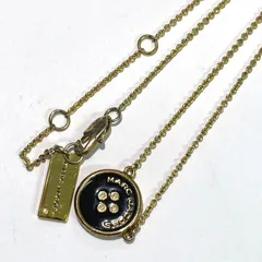 MARC JACOBS マークジェイコブス ネックレス ボタンモチーフ ゴールドカラー ×ブラック 26d菊-