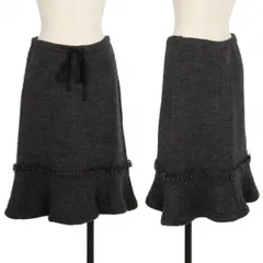 トリココムデギャルソンtricot COMME des GARCONS ローゲージニット裾切替スカート チャコールM位のサムネイル