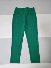 レディースパンツ／おしゃれ ズボン グリーン色 レディースパンツ 66サイズ