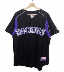 L USA製 90s Majestic ロッキーズ ゲームシャツ ブラック L USA製 90s Majestic ロッキーズ ゲームシャツ ブラック 90s Majestic
