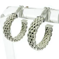 【中古】【保存袋付き】 TIFFANY&Co. ティファニー シルバー サマセット フープ ピアス 4.3g 925刻印 549130 ピアス