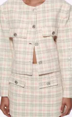 (新品 コンディション) ザラ ツイード ジャケット スコット セットアップ M