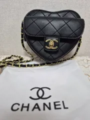 ハート ブラック チェーン バッグ