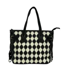 Estacion(エスタシオン) ハンドバッグ 黒×白 レザー