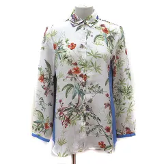 ザラ ベーシック ZARA BASIC シャツ 花柄 長袖 S マルチカラー /MS