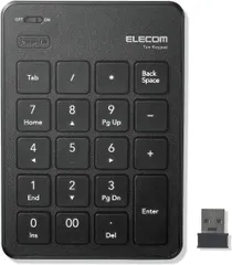 エレコム　USB-A テンキー ワイヤレス(レシーバー付属) パンタグラフ 薄型 ブラック TK-TDP019BK (セ)