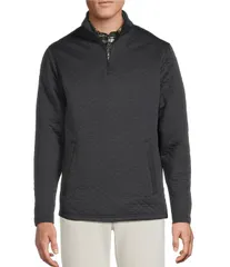 ダニエル クレミュ メンズ アウター ニット・セーター キルティング Cremieux Blue Label Quilted QuarterZipullover Black ブラックのサムネイル