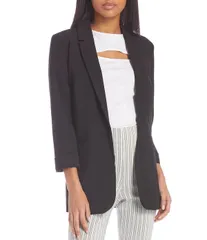 タカラ レディース アウター ジャケット・ブルゾン ブレザー 長袖 Takara LongSleeve Shawl Collar Suiting Boyfriend Blazer Black ブラック