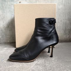 美品】A.P.C レザーブーツ チャンキーヒール サイドジップ ブラック 37