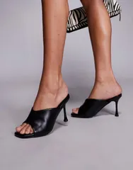 パブリックデザイア レディース シューズ サンダル ヒール Public Desire Jadore heeled mule sandals Black ブラック