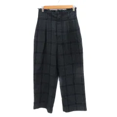 ケイビーエフ KBF アーバンリサーチ ワイドパンツ イージーパンツ アンクル丈 チェック柄 One マルチカラー 紺 ネイビー /YK11