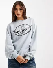 デイジーストリート レディース アウター パーカー・スウェット シャツ グラフィック Daisy Street graphic sweatshirt BLUE ブルー