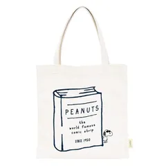 【新品】 [スヌーピー]ブックトートバッグ ミニトート キャンバス 帆布 刺繍 手提げバッグ レディース 散歩 旅行 通勤 通学 大人 学生 子供 可愛い キャラクター グッズ ジョー・クール(SPZ-3941) 0
