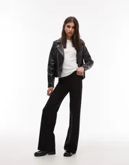 マンゴ レディース ボトムス レギンス Mango straight legging with studs Black ブラック