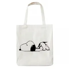 【新品】 [Willsmiile] スヌーピー トートバッグ キャンバス エコバッグ 買い物袋 軽量 通勤 肩掛け 帆布包 コンビニ アニメ グッズ キャラクター 人気 プレゼント(デザイン3) 0