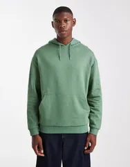 エイソス メンズ アウター パーカー・スウェット リラックスフィット パーカー ASOS DESIGN Essentials relaxed fit hoodie Dark ivy グリーン
