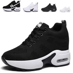 シューズ 軽量 レースアップ シークレットシューズ 厚底8cm 美脚 ヒールアップ ウォーキングシューズ インヒールスニーカー 美脚 レディース 疲れにくい 厚底スニーカー 身長アップ [ziitop]