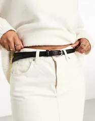 エイソス レディース アクセサリー ベルト ジーンズ ASOS DESIGN skinny waist and hip jeans belt Black ブラックのサムネイル
