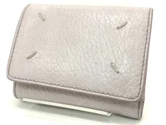 Maison Margiela メゾン マルジェラ 三つ折り ウォレット 財布 パープル ミニ財布 レザー 4ステッチ レディース メンズ