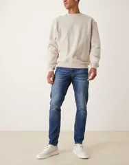 エイソス メンズ ボトムス デニムパンツ スリムフィット ジーンズ ASOS DESIGN slim fit jeans in dark wash Dark wash blue ブルー