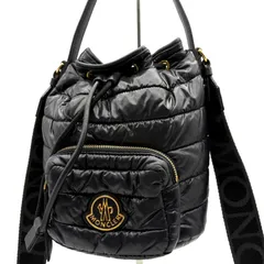 モンクレール MONCLER ショルダーバッグ ナイロン キリア 巾着 2WAY ブラック 黒 ロゴワッペン ダウン調 軽量 クロスボディ ハンドバッグ レディース メンズ ユニセックス ドローストリング ゴールド金具 高級 人気 定番 イタリア製
