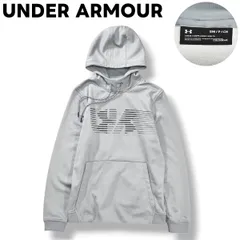 【定番】 アンダーアーマー UNDER ARMOUR ロゴ プリント パーカー フーディー ジャージ トレーナー スウェット コールドギア COLDGEAR 裏起毛 SM グレー スポーツ メンズ