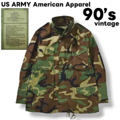 90s ヴィンテージ US ARMY アメリカンアパレル American Apparel 社製 91年 M－65 4th フィールド ジャケット ジップアップ YKK ZIP L－R 迷彩柄 実物 メンズのサムネイル