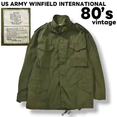 80s ヴィンテージ US ARMY WINFIELD INTERNATIONAL 社製 82年 M－65 4th 移行期 フィールド ジャケット ジップアップ YKK SERVAL M－R オリーブ 実物 メンズ